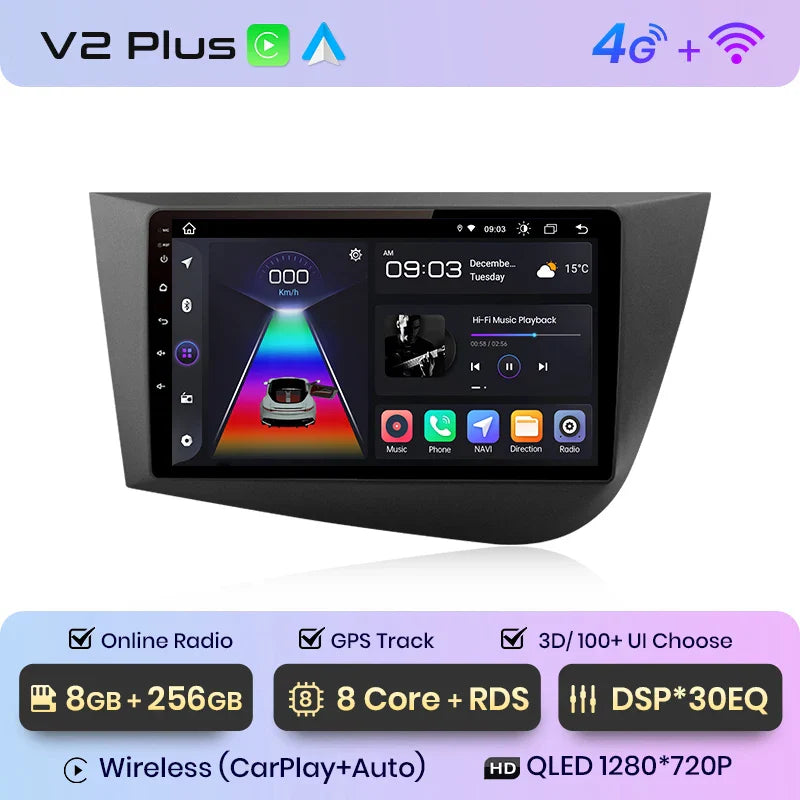 Junsun Wireless CarPlay Android Auto do Seat Leon MK2 2005-2012