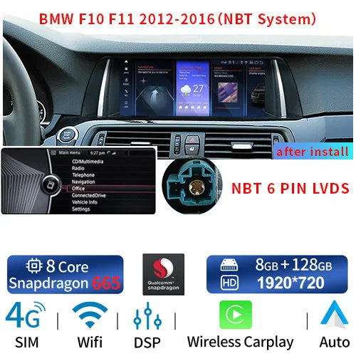 COIKA 10.25'' Wireless Carplay do BMW F10 F11 2011-2016