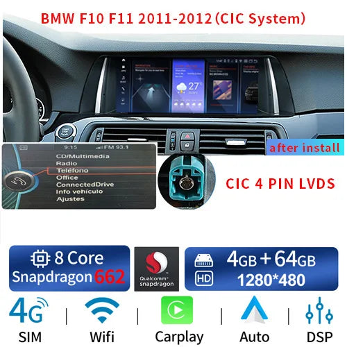 COIKA 10.25'' Wireless Carplay do BMW F10 F11 2011-2016
