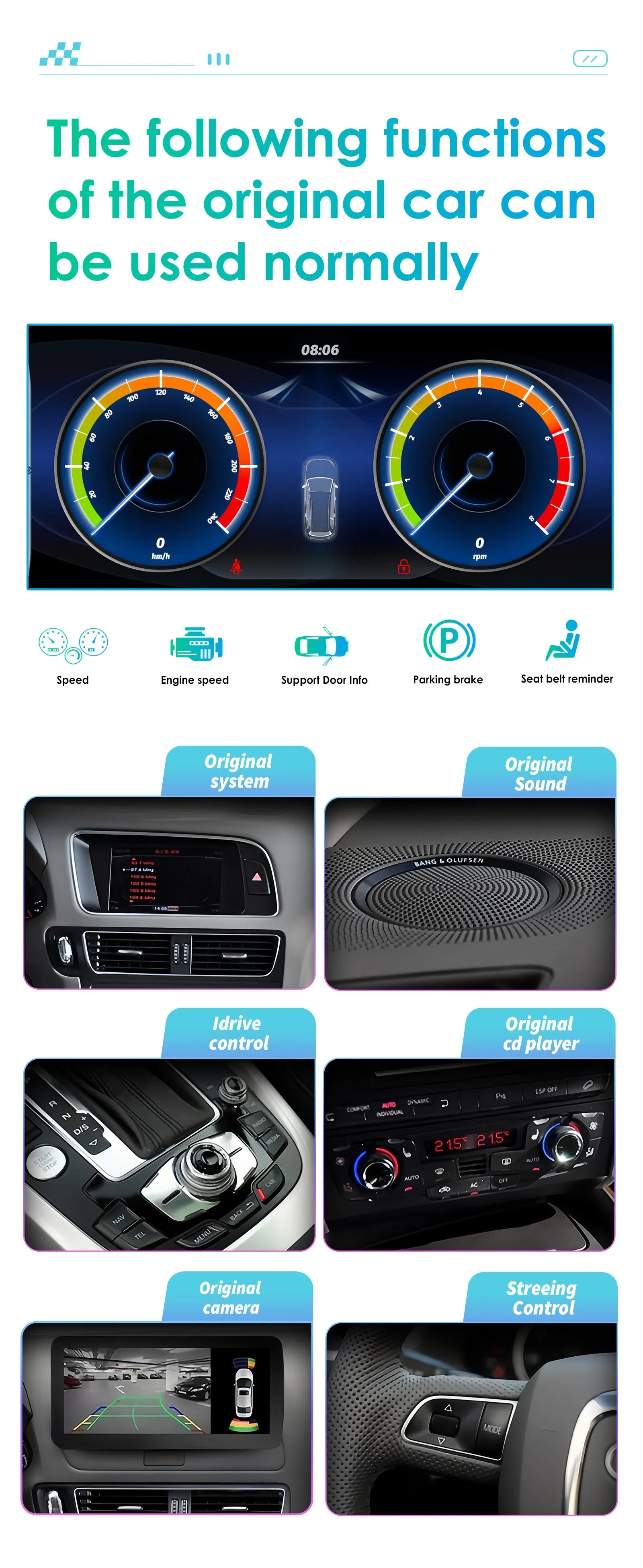 Android 13 Autoradio Carplay do Audi A4 A5 S4 S5
