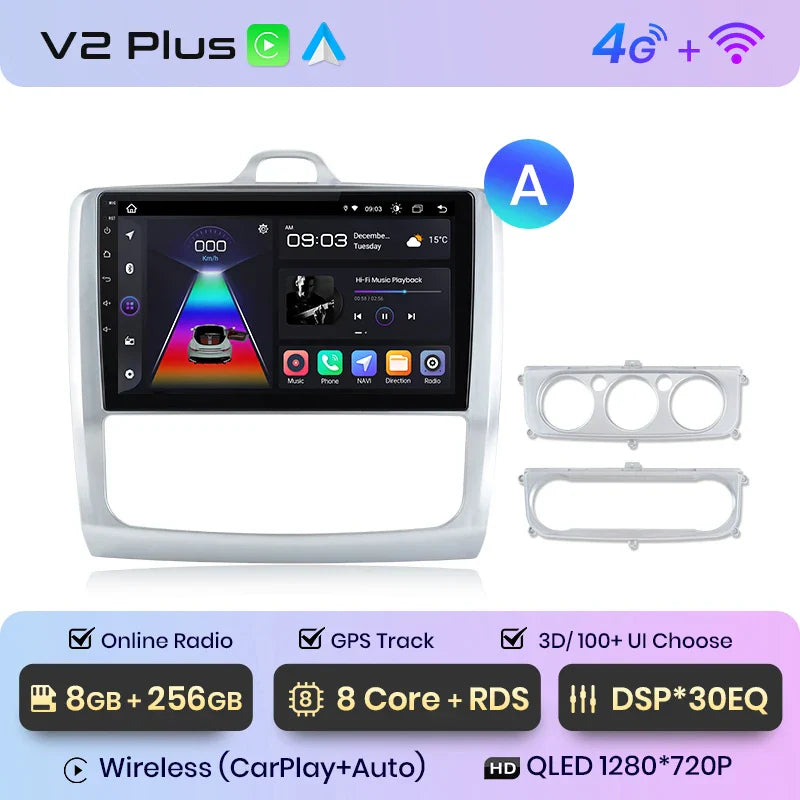 Junsun CarPlay Android Auto do Ford Focus 2 3 Mk2 Mk3 2004-2011