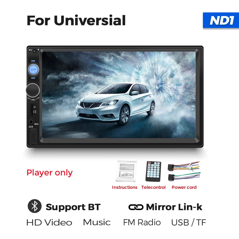 7-calowy radio samochodowe z dotykowym ekranem HD