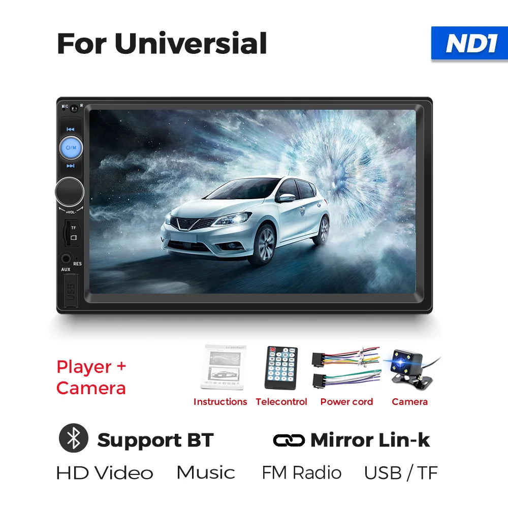 7-calowy radio samochodowe z dotykowym ekranem HD