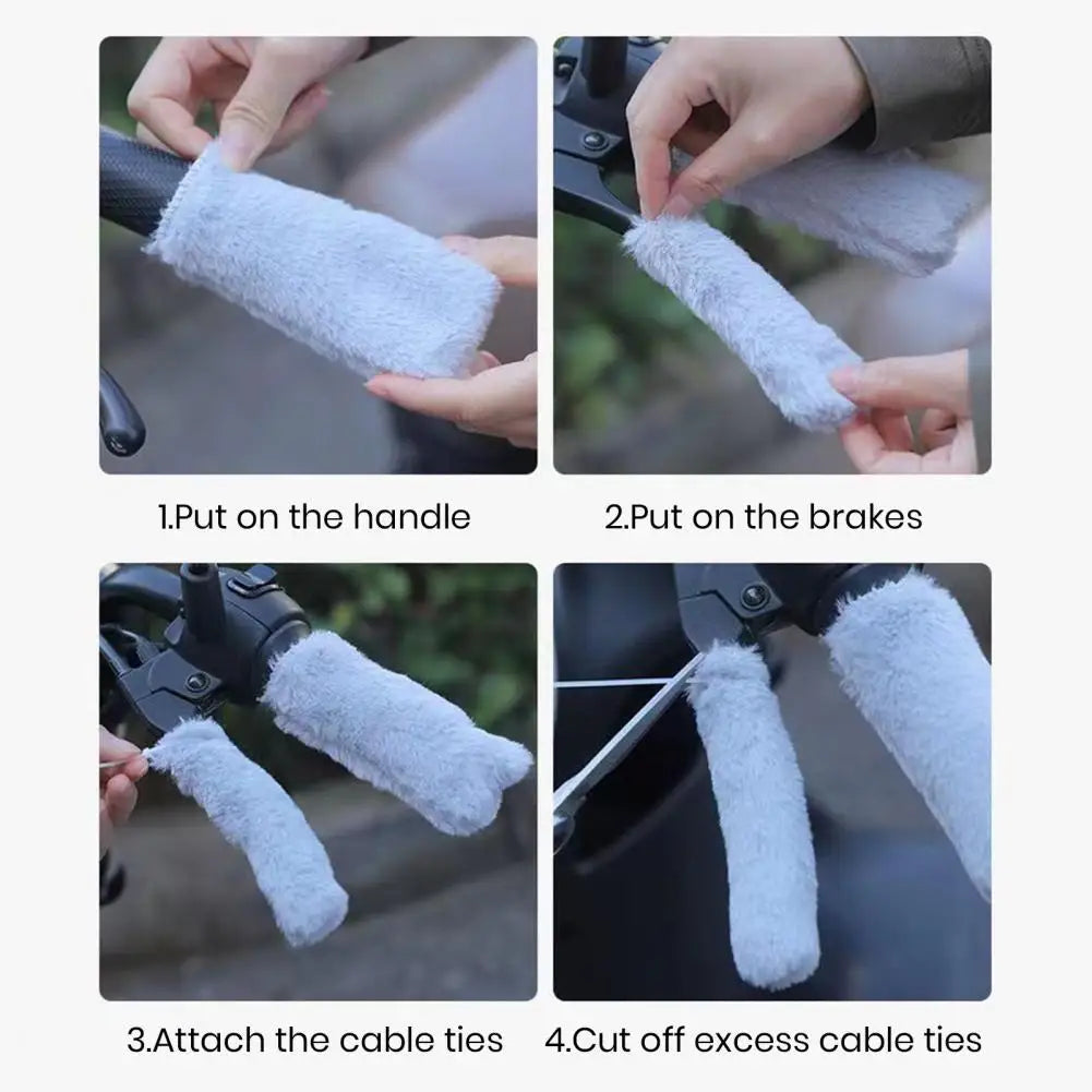 Uniwersalny zimowy pokrowiec na kierownicę motocyklową, gruby, z pluszu