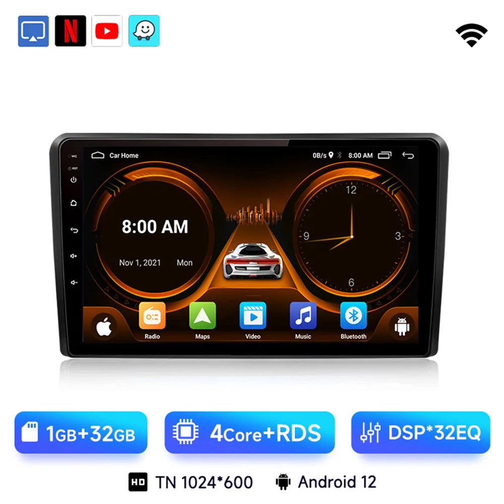 JIUYIN Wireless CarPlay Android Auto do Audi A3 8P 2003-2013
