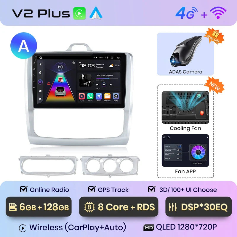 Junsun CarPlay Android Auto do Ford Focus 2 3 Mk2 Mk3 2004-2011