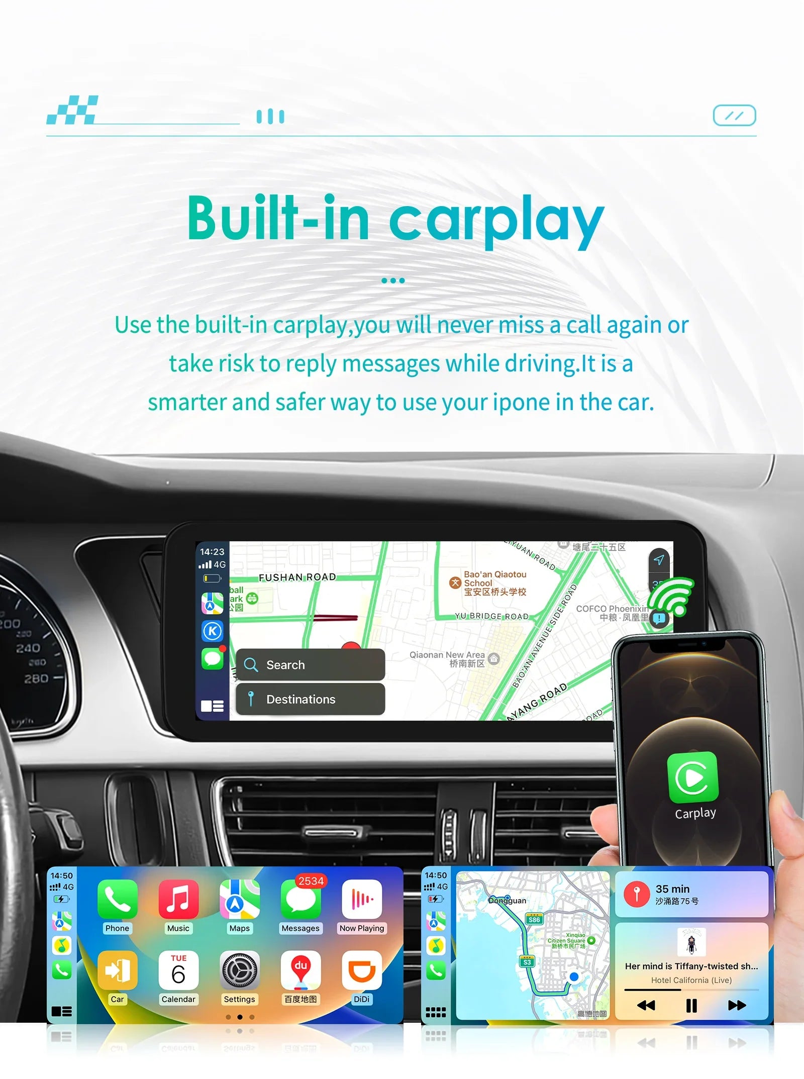 Android 13 Autoradio Carplay do Audi A4 A5 S4 S5