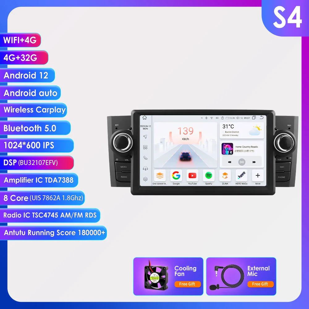 Hizpo Octa Core 7862 radio samochodowe do FIAT Grande Punto 2007-2012