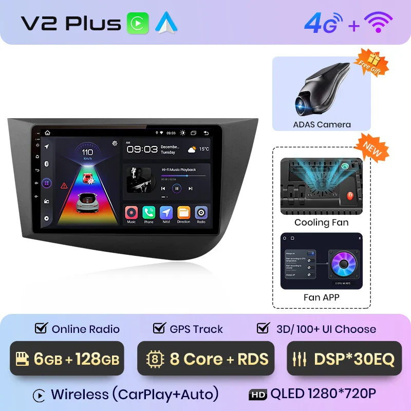 Junsun Wireless CarPlay Android Auto do Seat Leon MK2 2005-2012